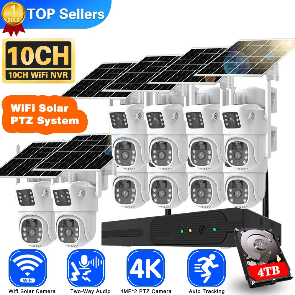 Home Security Premium - 4K 8mp Dual Lens Wifi Solar