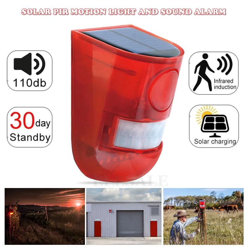 Home Security Blink - Waterdicht alarmlicht op zonne-energie Infrarood bewegingsdetectie