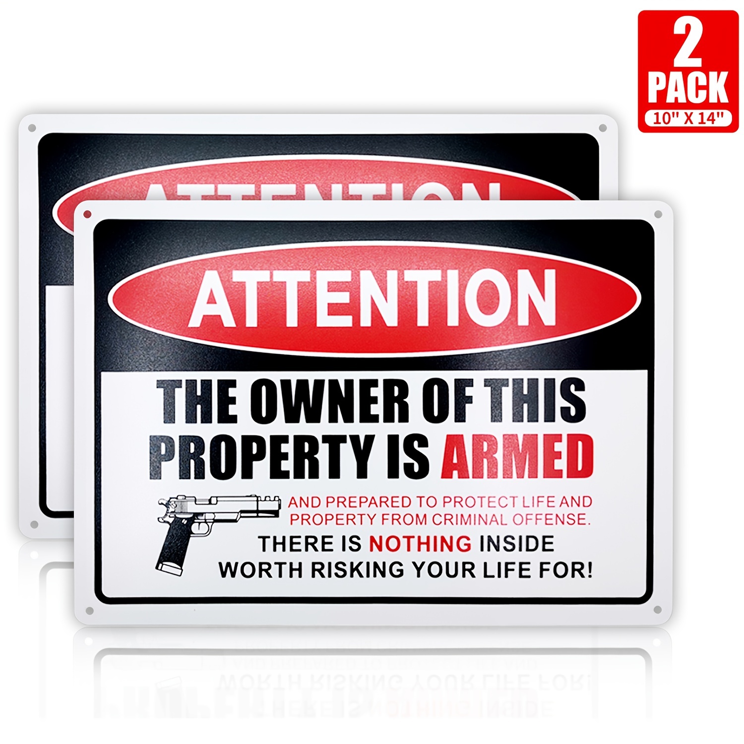 Home Security Outdoor - Beveiligingsborden voor gewapende eigendommen - 10x14