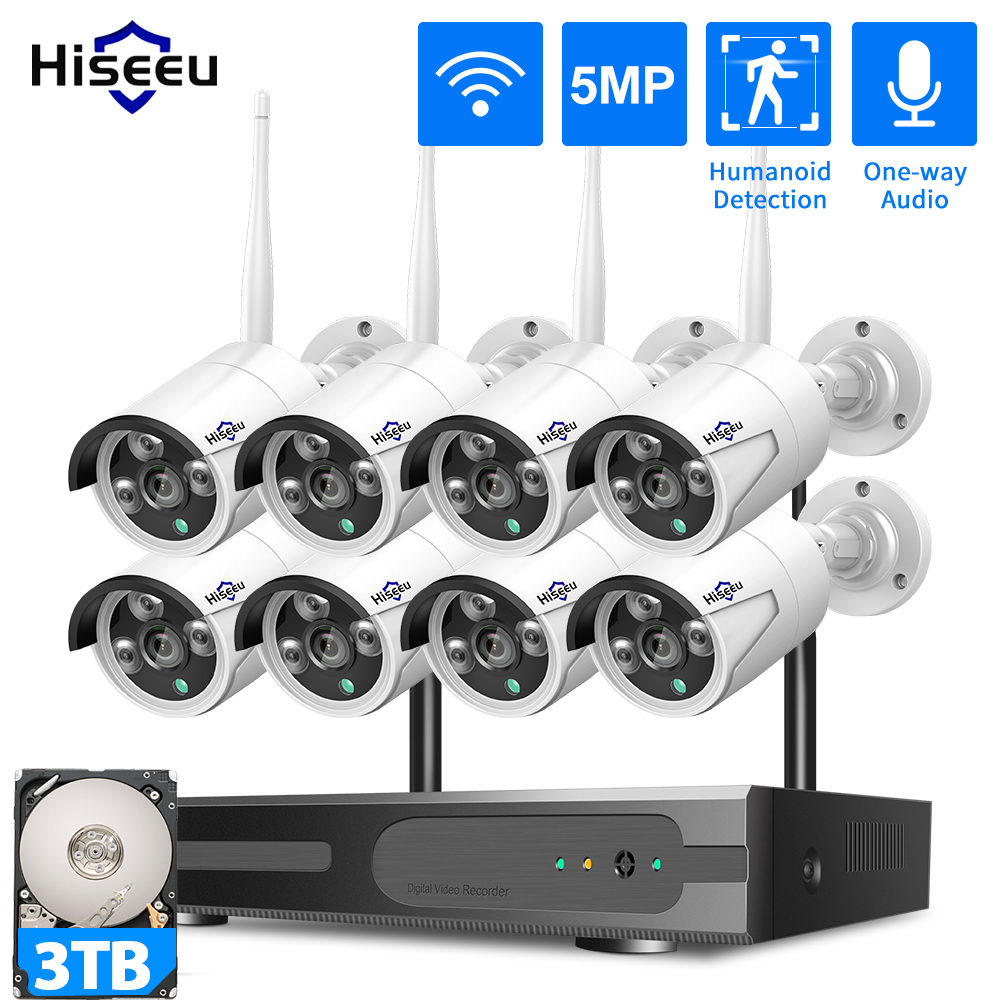 Home Security Premium - Hiseeu 3/5/8MP WiFi CCTV Camera Beveiligingssysteem