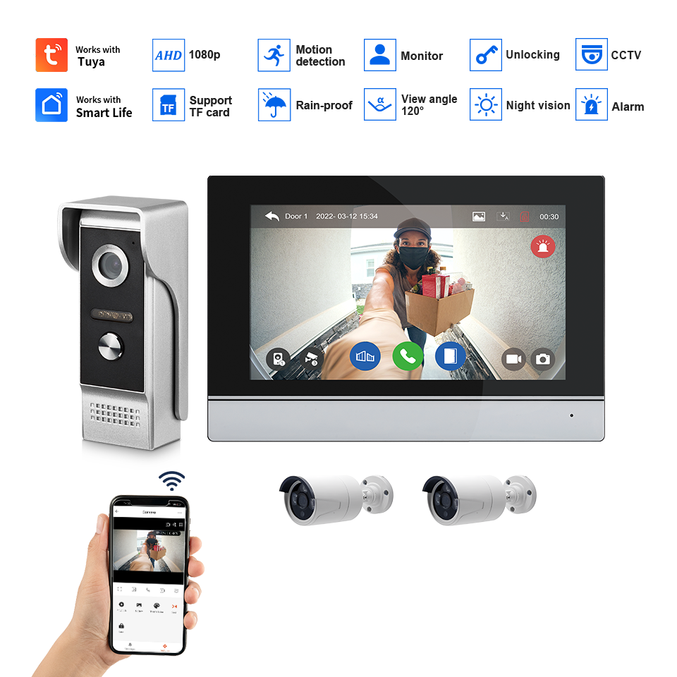 7Inch IPS Scherm 2MP Tuya Afst - Home Security Adt recensie en prijs